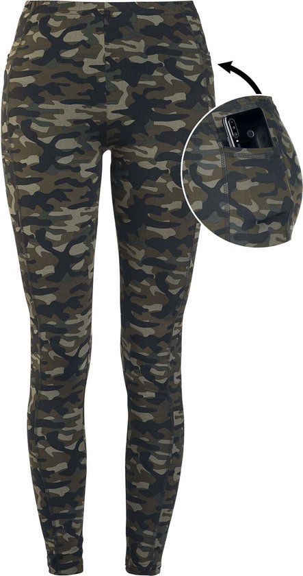 Rock Rebel by EMP Olijf camo legging met zijzakken - Dames - XL