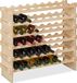 Merkloos Relaxdays Wijnrek - voor 48 flessen - 73 x 82 x 25 cm - Stapelbaar - Hout - Natuur