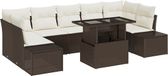 vidaXL Banc de jardin 8 pièces Marron et Crème