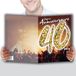 MX-5040 MAXI Grote reuzenverjaardagskaart XXL 40 jaar gemengd H/F + envelop, formaat 32 x 23 cm, gouden cijfers, feest, handdansen in de lucht, muziek, sfeer, concert, gemaakt in Frankrijk