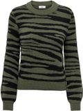 JDY JDYLORRAINE ANIMAL L/S PULLOVER KNT NOOS Dames Trui - XS - Kalamata;Black Zebra Stripes