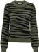 JDY JDYLORRAINE ANIMAL L/S PULLOVER KNT NOOS Dames Trui - XS - Kalamata;Black Zebra Stripes