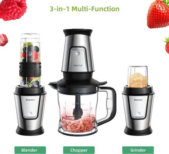 3-In-1 Multifunctionele Keukenmachine - 700W - Draagbare Juicer - Blender - Smoothie Mixer - Droge Molen