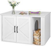 Relaxdays Kattenbak met ingang en verborgen kattenbakmat, 50 x 85 x 49 cm (h x b x d), wit