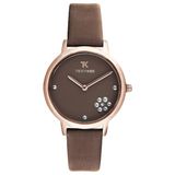 Trendy Kiss TRG10160-10 Polshorloge Dames Analoog Quartz Bruin Leer Roze Metaal 31mm
