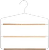 5Five Luxe kledinghanger/broekhanger voor 3 broeken - wit - Metaal