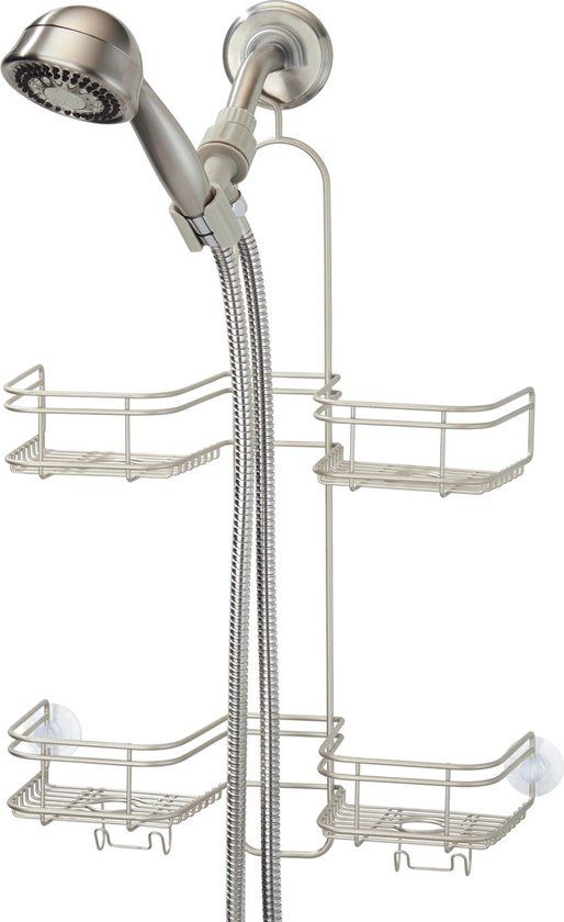 iDesign Weston Douchekop Caddy - Beige - RVS - Modern