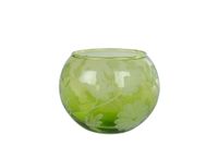 Coppens Theelicht Flower S groen glas 10x10x8cm