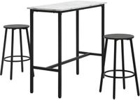 HOMCOM Barset - 1 tafel met 2 barkrukken - verstelbare poten