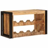vidaXL Étagère à vin marron 80 x 45 x 33 cm bois de manguier massif brut