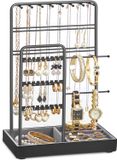 Songmics Sieradenstandaard – Metalen frame – Cadeau-idee – Zwart