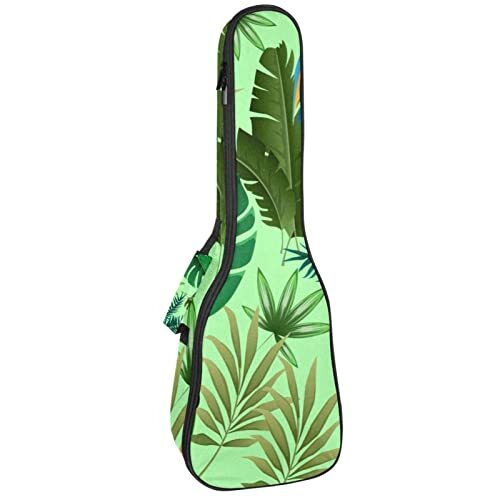 Mersov Tenor Ukulele Gigbag Waterdichte Ukelele Case Gewatteerde Rugzak, Geweldig voor Sopraan Concert (21/23/24") Tropisch Groen