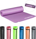 Merkloos / Sans marque Relaxdays Yogamat - 60 x 180 cm - 1 cm dik - met draagband - paars