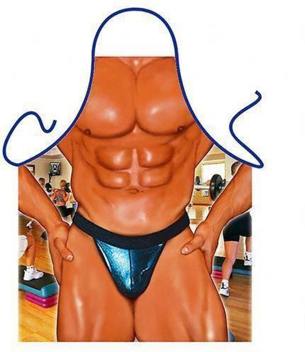 Benza Panda Benza Super Lichaam-Mister Fitness - Grappig Leuk Sexy Schort Keukenschort