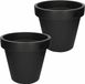 Merkloos / Sans marque Prosperplast Bloempot/plantenpot voor binnen en buiten - 2x - D35 x H31 cm - antraciet grijs - kunststof