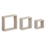 5five Zwevende wandplanken Blocks - set in 3x maten lengtes 15/20/25 cm - lichtgrijs - hout
