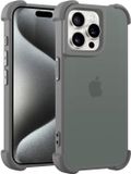 Coverzs matte Shock case geschikt voor iPhone 15 Pro (grijs)