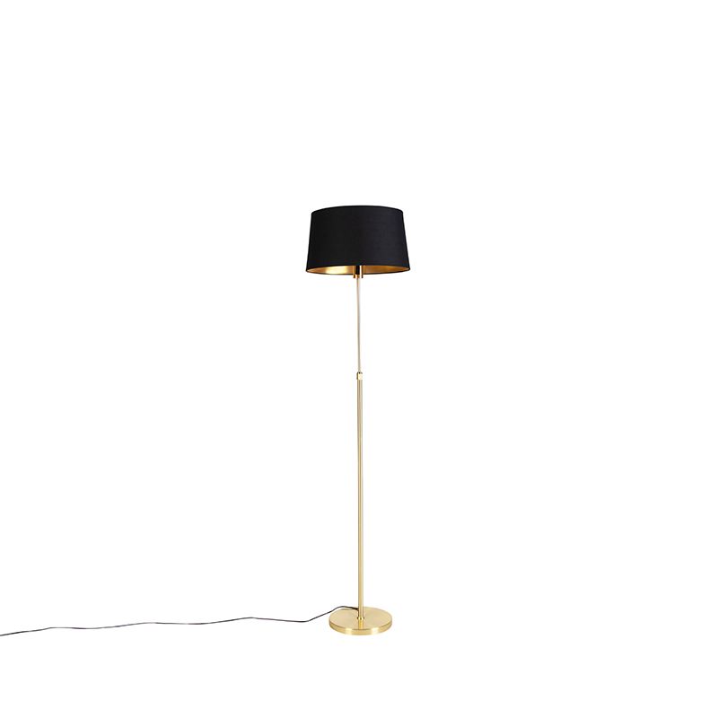 QAZQA Parte Vloerlamp - Zwart/Goud - 172cm