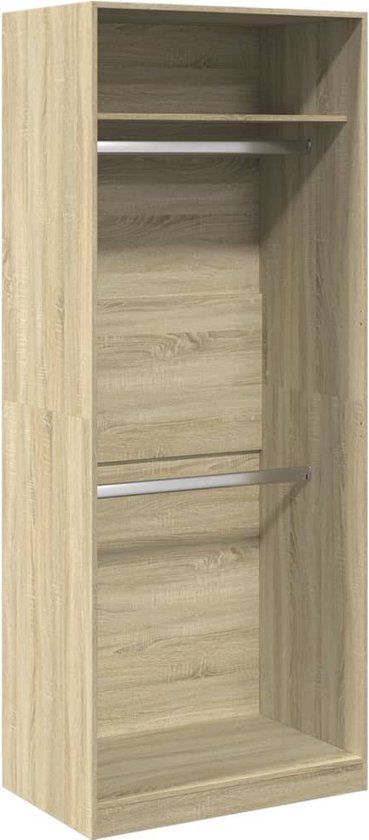 vidaXL Kledingkast 80x50x200 cm bewerkt hout sonoma eikenkleurig