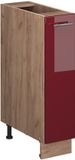 Vicco Apotheekkast Fame-Line, Bordeauxrode hoogglans/Goudkleurig Eiken, 20 cm zonder werkblad