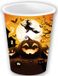 Fiestas Guirca Halloween/horror pompoen feest bekers - 6x - zwart - papier - 240 ml