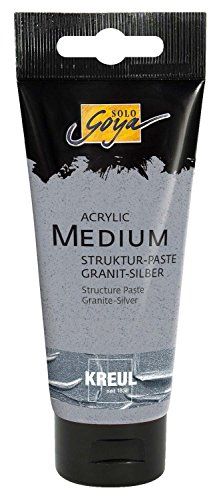 KREUL 85401 - Solo Goya Acrylmedium, tube 100 ml, structuurpasta graniet zilver