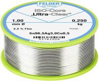Felder ISO-Core Ultra Clear SAC305 Soldeertin Spoel Sn96,5Ag3Cu0,5 0.250 kg 1 mm