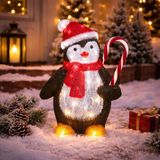 Luca Lighting Kerstverlichting figuur - pinguin - 40 cm - LED kerstfiguur - buiten - kerstversiering