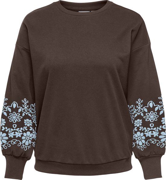 ONLY CARMAKOMA CARBROOKE L/S O-NECK PRINT SWT JRS NOOS Dames Sweater Bracken