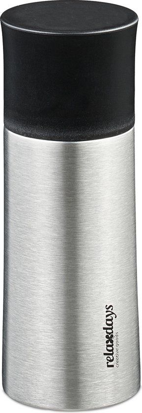 Merkloos Relaxdays drinkfles met drinkbeker - 300 ml - zilver