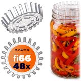 KADAX Fermentatiegewichten – set van 48 stuks | Gisthulp voor 66 mm met gaas voor TO66-inmaakpotten | Kunststof fermentatie-inzetstuk voor zuurkool, kimchi en komkommers | voedselveilig