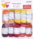 Gründl Wolle 6145-8 Cotton Quick Mini Shades of Yellow and Red 10x15gram