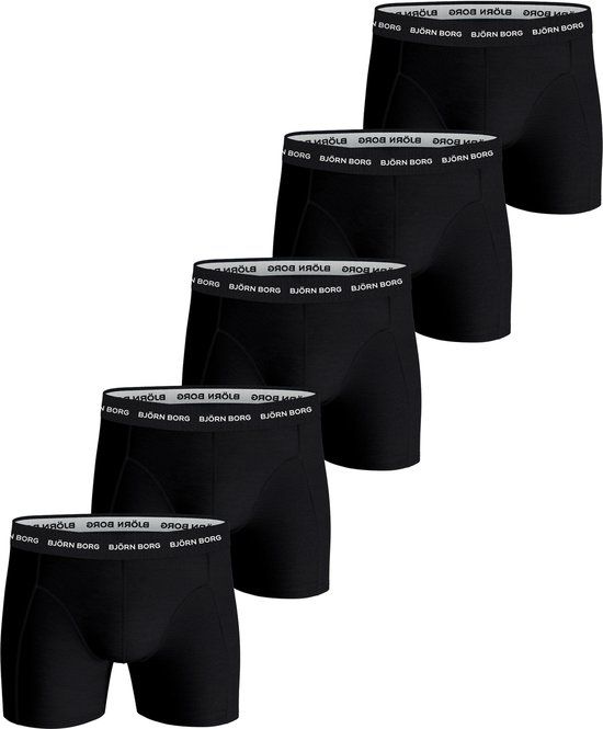 Björn Borg Cotton Stretch Boxershort Heren Zwart Smalle Band - 5 stuks - Maat M