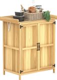 Outsunny Gartenschrank Tannenholz, Edelstahl