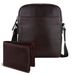 bugatti Leren schoudertas portemonnee Savona Crossover Bag + Wallet Brown donkerbruin