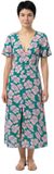Billabong Your Girl Lange Jurk V-hals Korte Mouw Gebloemd Viscose Deep Lagoon M Vrouw