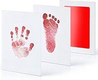 New Age Devi Baby hand- en voetafdruk fotokaartje - Rood
