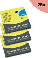 Info Notes - Memoblokken - 75 x 75 mm - Geel - 25 stuks