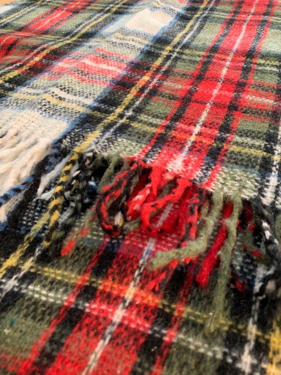 Picknickplaid BLOSSOM - zwart, wit, geel, groen, rood