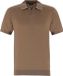 OLYMP polo ajusté en tricot de coton avec Lyocell - manches courtes - brun clair