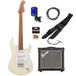 Fazley Sunset Series Dawn HSS 3/4 Olympic White guitare électrique pour enfant set de démarrage