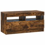 vidaXL LED tv-meubel Gerookt eiken Bewerkt hout