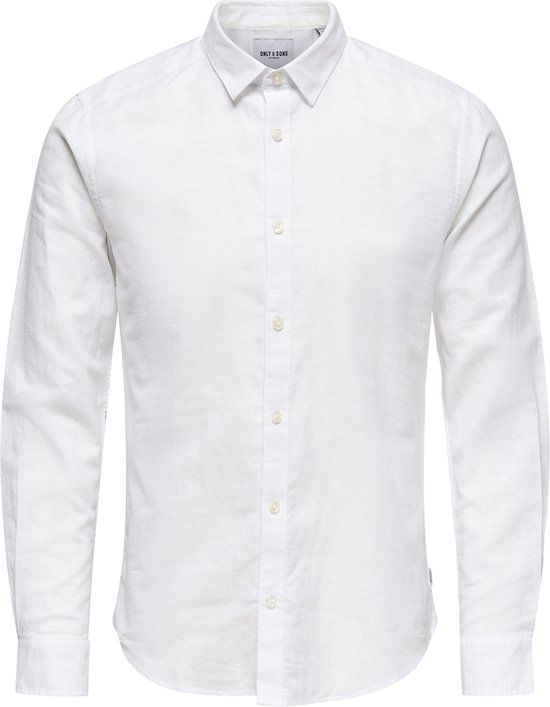 Only & Sons Overhemd Onscaiden Ls Solid Linen Shirt Noos 22012321 Wit Mannen Maat - XS