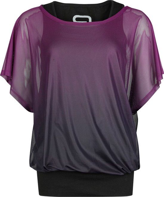 R.E.D. by EMP R.E.D. Rock-Engineered Design T-shirt en top 2 in 1 Dames Paars/Zwart XXL