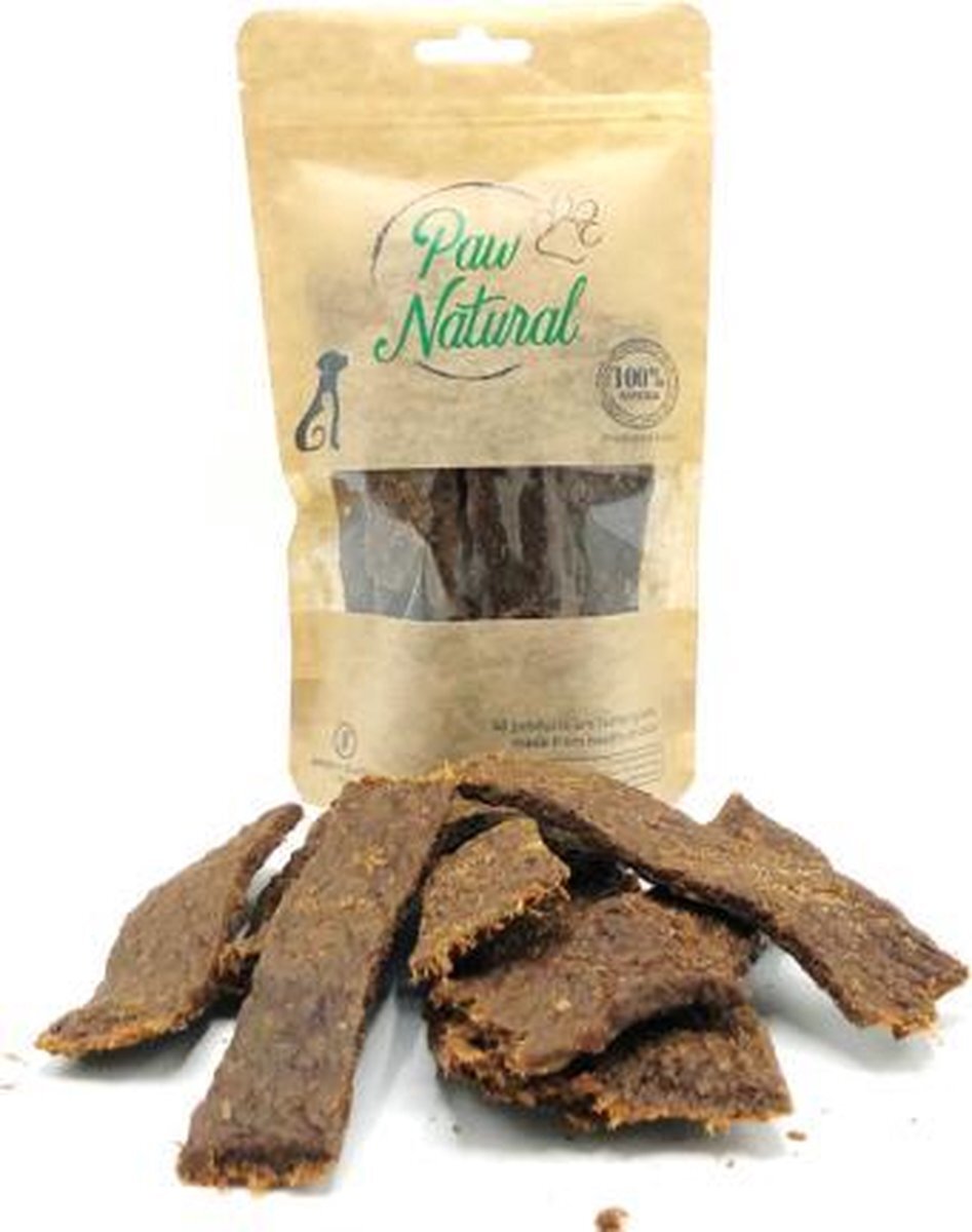 Paw Natural Tonijn Vis Vleesreepjes Snacks voor Honden, Training Traktaties Beloningen 150g. Graan en Glutenvrij Naturel Hondenvoer voor dieren, alle rassen.