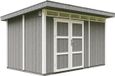 Timbela M904A-CAVERN STEEL - LP SmartSide Tuinhuis op houtbasis - 8,7 m² - 412x279xH237 cm - met vloer en verf
