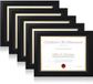 Merkloos Cadre de diplôme 21,6 x 27,9 cm avec verre véritable - passe-partout noir sur or