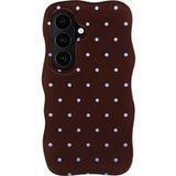 Selencia Vivid Wavy Backcover met MagSafe voor de Samsung Galaxy S26 - Happy Dots Chocolate