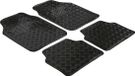 WALSER Rubbermatten, universele auto mat metallic, vloermatten complete set traanplaat, beschermmat zwart, op maat gesneden vuilvangmat 28035