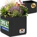 Ethica Pot de fleurs - lot de 2 - anthracite - plastique - 36 x 36 x 35 cm